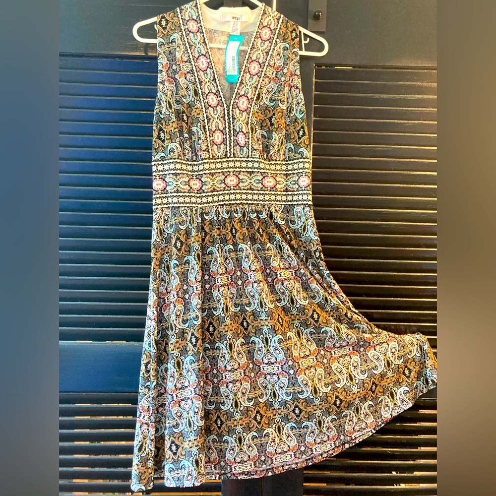 NWT WISP Ryenne Jersey DRESS Paisley Print—Sz 8